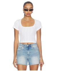 GOOD AMERICAN - The Pointelle Square Neck Top - Lyst