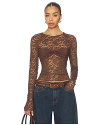 Lioness - Midnight Lace Long Sleeve Top - Lyst