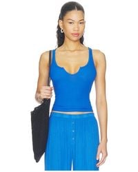 Michael Lauren - Kyler Cropped Tank With Open Slit Front - Lyst