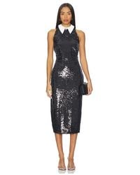 L'Agence - Lilith Sequin Poplin Dress - Lyst
