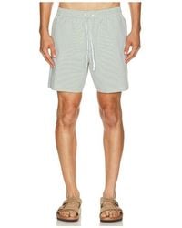 Lacoste - Mid Length Striped Textured Swim Trunks - Lyst
