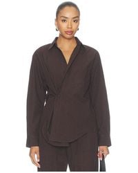 Pistola - Mila Long Sleeve Button Down Wrap Top - Lyst
