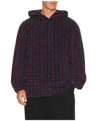 KAPPY DESIGN - Fleece Check Button Hoodie - Lyst