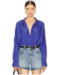 Norma Kamali - Super Oversized Boyfriend Shirt ボディスーツ - Lyst