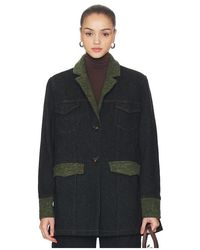Ganni - Melange Twill Denim Oversized Blazer - Lyst
