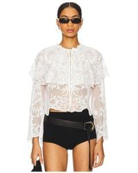 Sea - Marja Embroidery Capelet Blouse - Lyst