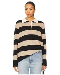 White + Warren - Cashmere Rugby Stripe Polo - Lyst