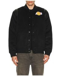 Mitchell & Ness - Nba Lakers Walk The Tunnel Vintage Logo Varsity Jacket - Lyst