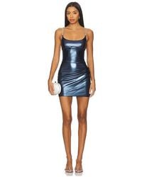 Area - Crystal Strap Metallic Mini Dress - Lyst