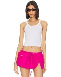 RE/DONE - X Hanes Cropped Rib Tank - Lyst