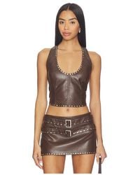 Lamarque - X Revolve Liddy Faux Leather Studded Halter Top - Lyst