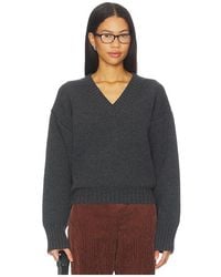 Rohe - Jersey De Cuello En V Compacto Y Escultural En Color Gris Talla (También En 34, 36, 38) - Lyst