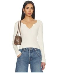 RE/DONE - V Cut Baby Long Sleeve Tee - Lyst