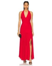 Bardot - Vestido Largo Con Cuello Halter Mave En Color Rojo Talla (También En 12, 2, 4, 6, 8) - Lyst