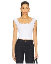 LNA - Cassidy Lace Ribbed Tank - Lyst