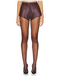 LAPOINTE - Stretch Faux Leather Mini Short - Lyst