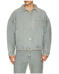 Ryoko Rain - Seigaiha Jacquard Denim Work Jacket - Lyst