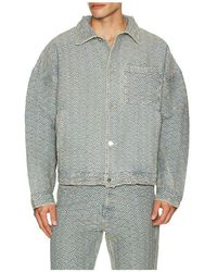 Ryoko Rain - Seigaiha Jacquard Denim Work Jacket - Lyst