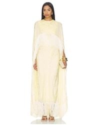Anna October - Bernice Jacquard Cape With Fringe - Lyst