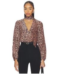 RIXO London - Moss Blouse En Color Marrón Talla (También En Xs, S, M, Xl) - Lyst