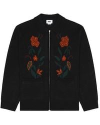 Obey - Cárdigan Con Cremallera Floral En Color Negro Talla (También En M, S, Xl/1X) - Lyst