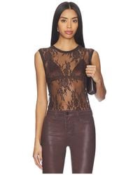 L'Agence - Brax Lace Muscle Tank Top - Lyst