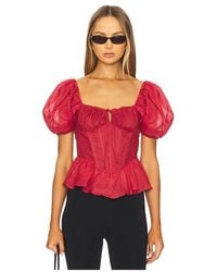 Bardot - Esra Puff Sleeve Corset Top - Lyst