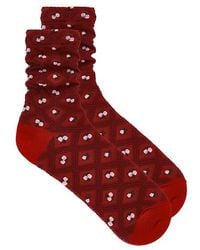 Free People - Floral Jaquard Trouser Socks - Lyst