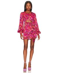 For Love & Lemons - Lauren Long Sleeve Mini Dress - Lyst