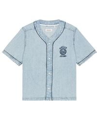 Guess - Baseball Denim Shirt - Lyst