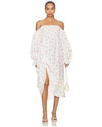 Sleeper - Atlanta Linen Dress With Rose Detail - Lyst