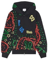 Rhude - Bandana Print Full Zip Hoodie - Lyst
