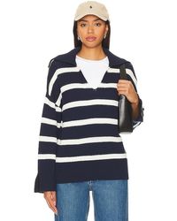 525 - Meredith Stripe Polo Pullover Sweater - Lyst