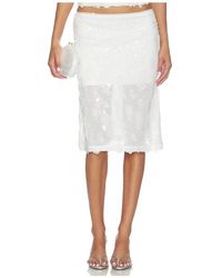 With Harper Lu - Mesh Midi Skirt - Lyst