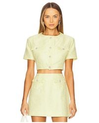 Nookie - Top Recortado De Tweed Tarsha En Color Amarillo Talla En - Lyst