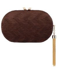 OLGA BERG - Natalie Pleated Oval Clutch - Lyst