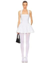 Helsa - Faille Halter Mini Dress - Lyst