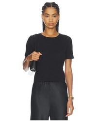 L'Agence - 'Agence Stormy Short Sleeve Crop Crew Neck Tee - Lyst