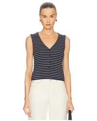 Rag & Bone - Knit Stripe Button Up Tank Top - Lyst
