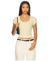VIR VITA - Scoop Pointelle Tee - Lyst