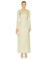 green emerald velvet dress SEMSEM Draped Silk-Blend Plissé-lamé Gown in Gold main image 0