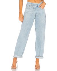 Agolde Jeans mit gekreuztem Hosenlatz, weiter Schnitt - Blau