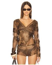 Jaded London - Celina Wrap Top En Color Marrón Talla (También En 4, 6, 8) - Lyst
