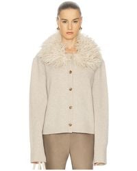 L'academie - Allegria Faux Fur Cardigan - Lyst