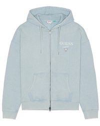 Guess - Baker Logo Zip Up Hoodie - Lyst