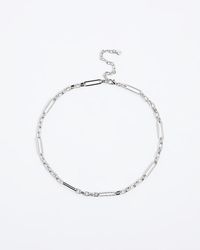 River Island - Silver Mixed Link Chain Necklace - Lyst