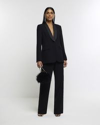 River Island - Straight Smart Trousers - Lyst
