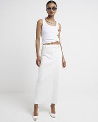 River Island - Ultra Long Tailored Maxi Skirt - Lyst