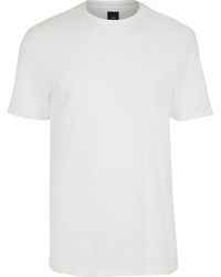 River Island - Ribbed T-shirt - Lyst
