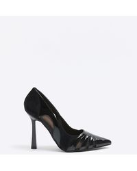 River Island - Wide Fit Mesh Pointed Court Shoes - Lyst